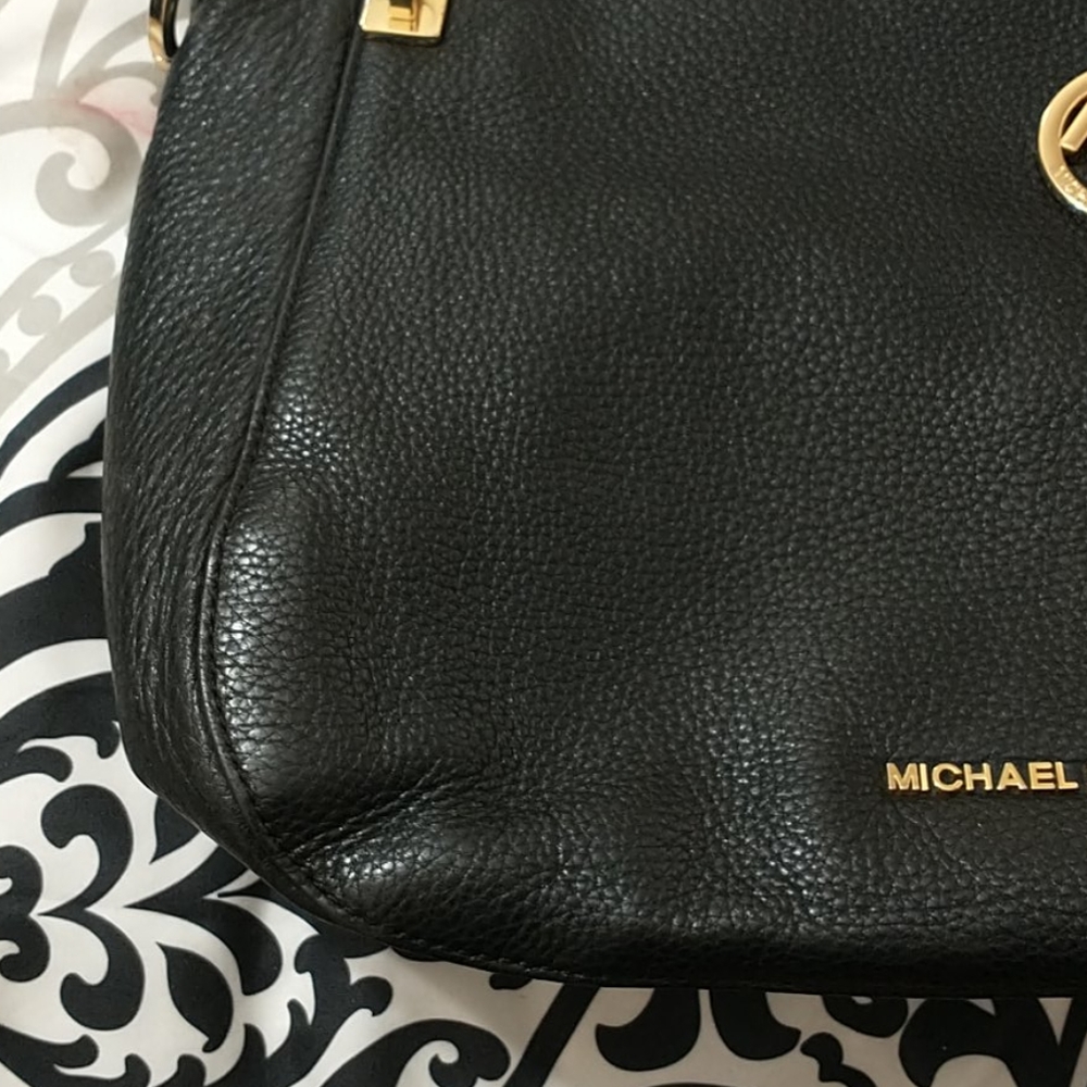 Michael kors black leather golden embellishments large - Picture 5 of 15